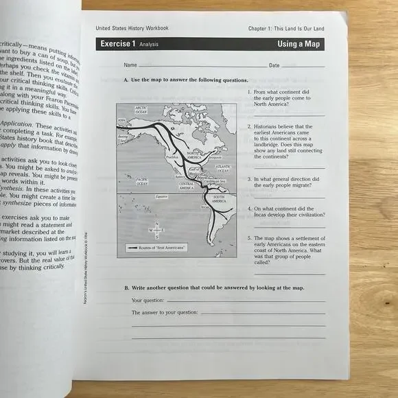 Fearons United States History Workbook 1994 Pacemaker Curriculum Critical Think - Picture 5 of 7